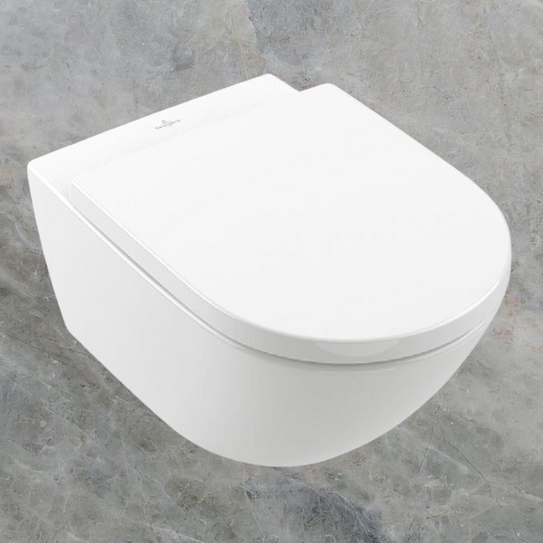 Villeroy & Boch Subway 3.0 TwistFlush Wall Hung Toilet Pan and Seat CeramicPlus Alpine White