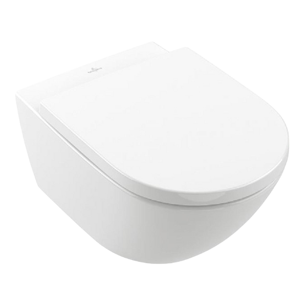 Villeroy & Boch Subway 3.0 TwistFlush Wall Hung Toilet Pan and Seat CeramicPlus Alpine White