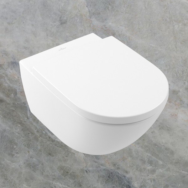 Villeroy & Boch Subway 3.0 TwistFlush Wall Hung Toilet Pan and Seat Stone White
