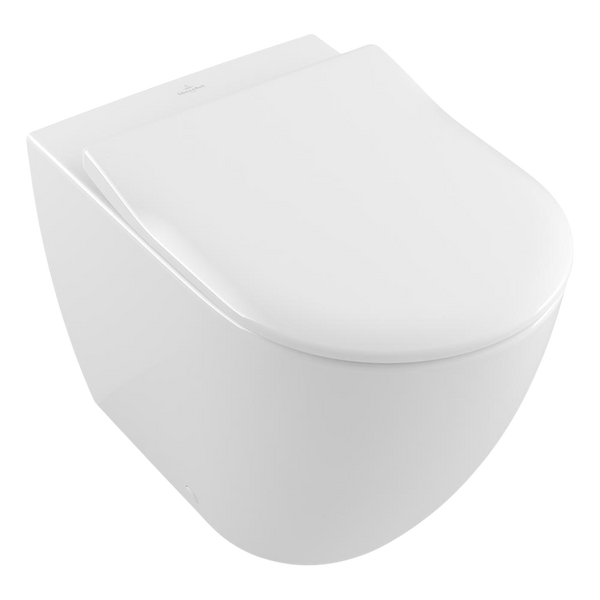 Villeroy & Boch Subway 3.0 TwistFlush Wall Faced Toilet Pan and Slim Seat CeramicPlus Alpine White