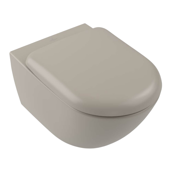 Villeroy & Boch Antao TwistFlush Wall Hung Toilet Pan and Seat Almond