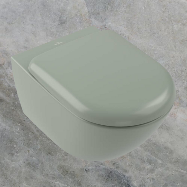 Villeroy & Boch Antao TwistFlush Wall Hung Toilet Pan and Seat Morning Green