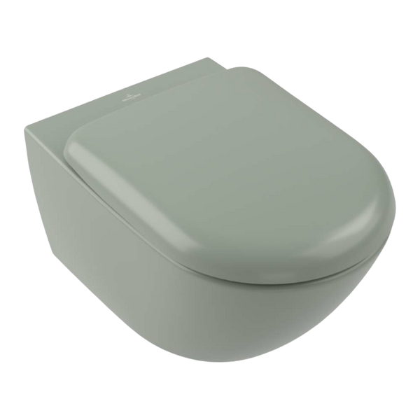 Villeroy & Boch Antao TwistFlush Wall Hung Toilet Pan and Seat Morning Green