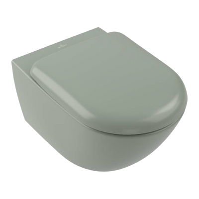 Villeroy & Boch Antao TwistFlush Wall Hung Toilet Pan and Seat Morning Green