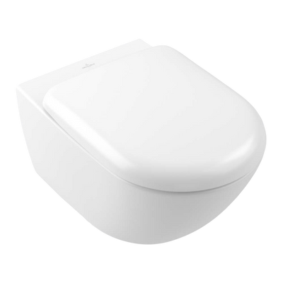 Villeroy & Boch Antao TwistFlush Wall Hung Toilet Pan and Seat Stone White