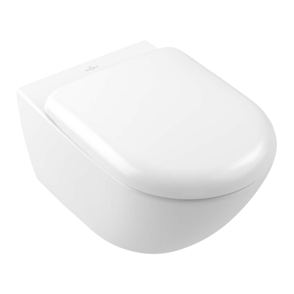 Villeroy & Boch Antao TwistFlush Wall Hung Toilet Pan and Seat Stone White