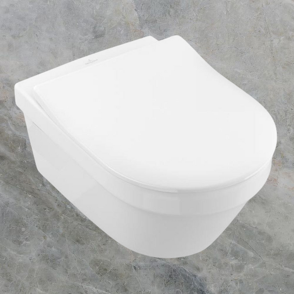 Villeroy & Boch Architectura 3.0 DirectFlush Wall Hung Toilet Pan and Slim Seat CeramicPlus Alpine White