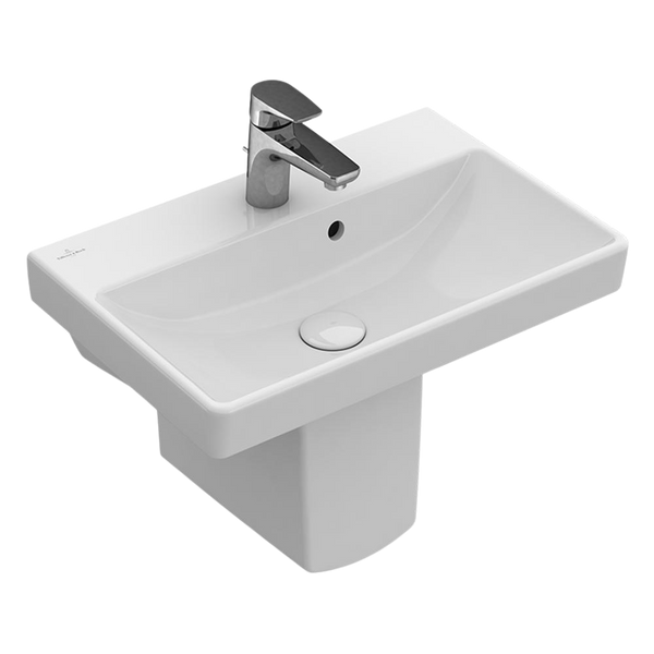 Villeroy & Boch Avento 550mm Rectangular Wall Hung Basin with Overflow 1 Tap Hole Alpine White