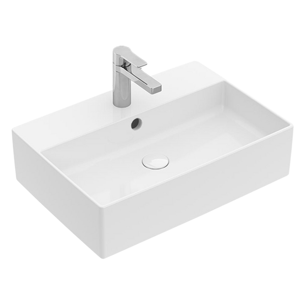 Villeroy & Boch Memento 2.0 600mm Rectangular Counter Top Basin with Overflow 1 Tap Hole Alpine White