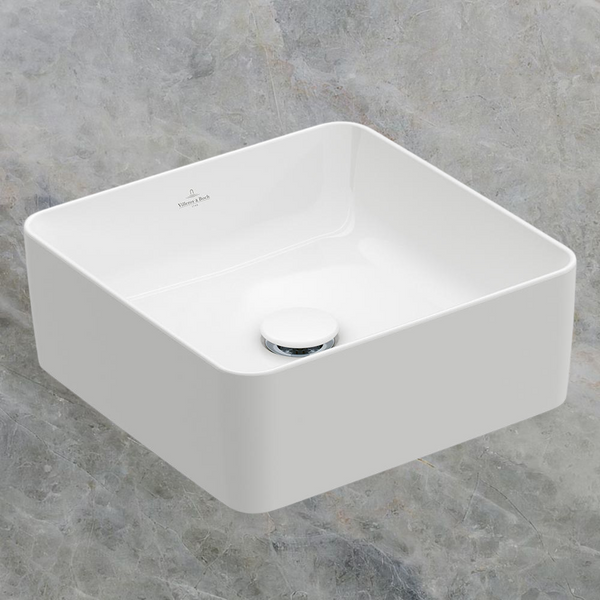 Villeroy & Boch Collaro Square Vessel Basin Stone White