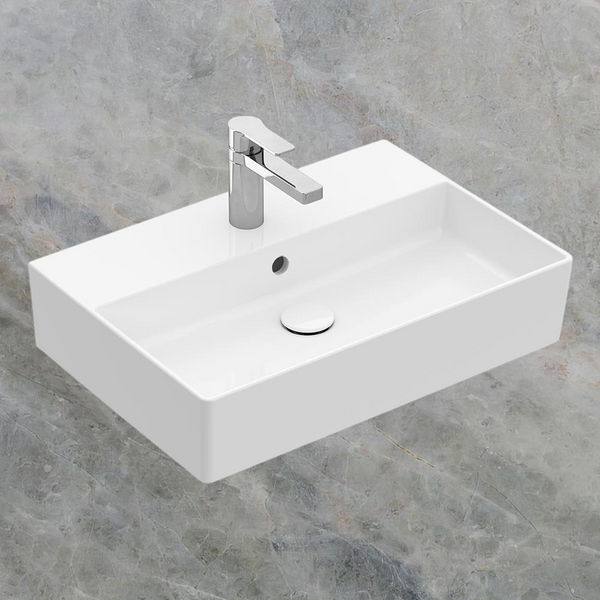 Villeroy & Boch Memento 2.0 500mm Wall Hung Basin with Overflow 1 Tap Hole Alpine White