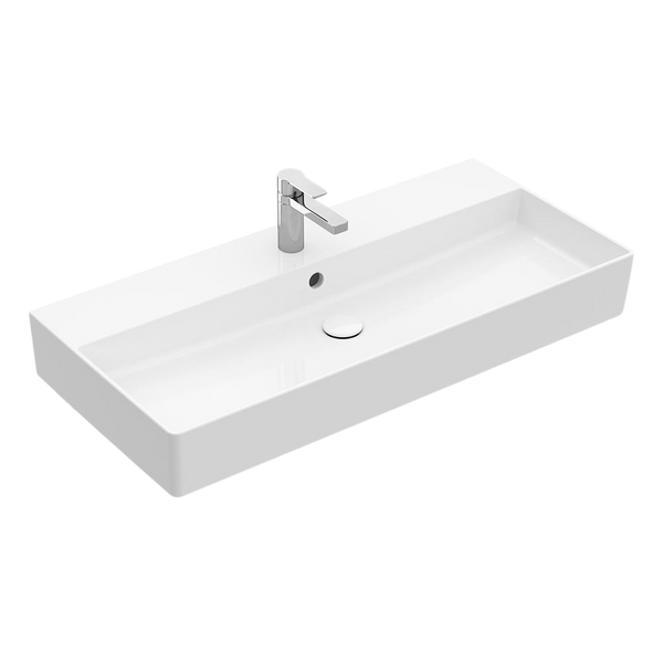 Villeroy & Boch Memento 2.0 1000mm Rectangular Wall Hung Basin with Overflow 1 Tap Hole Alpine White