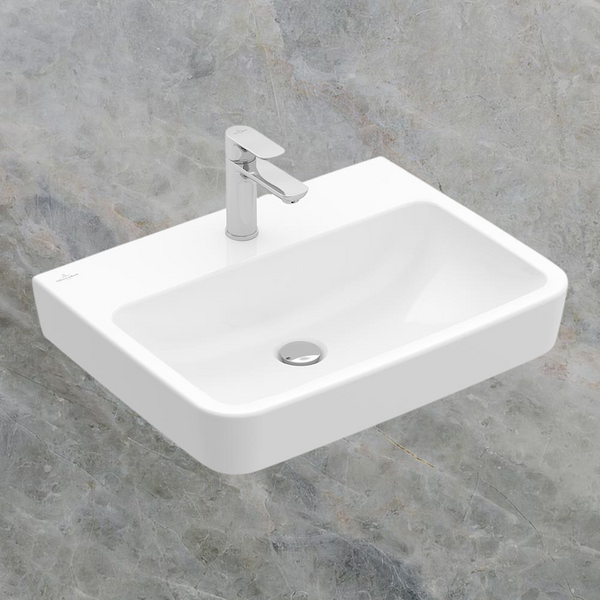 Villeroy & Boch O.Novo 2.0 600mm Rectangular Wall Hung Basin 1 Tap Hole Alpine White