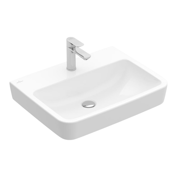 Villeroy & Boch O.Novo 2.0 600mm Rectangular Wall Hung Basin 1 Tap Hole Alpine White
