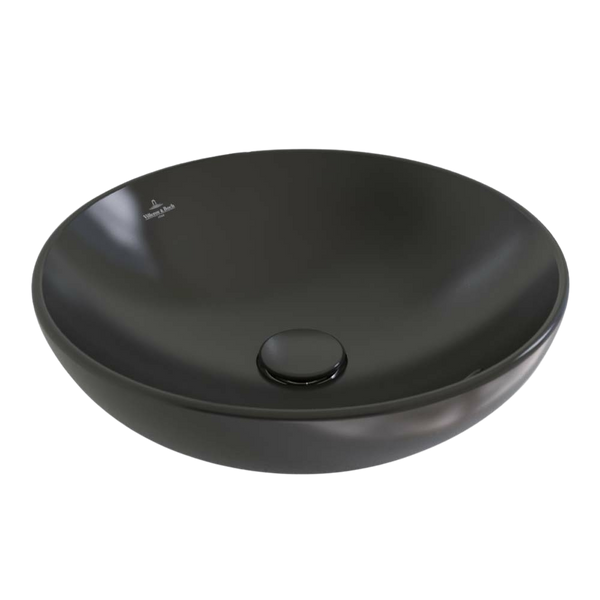 Villeroy & Boch Loop Slim 420mm Round Vessel Basin with Overflow Pure Black