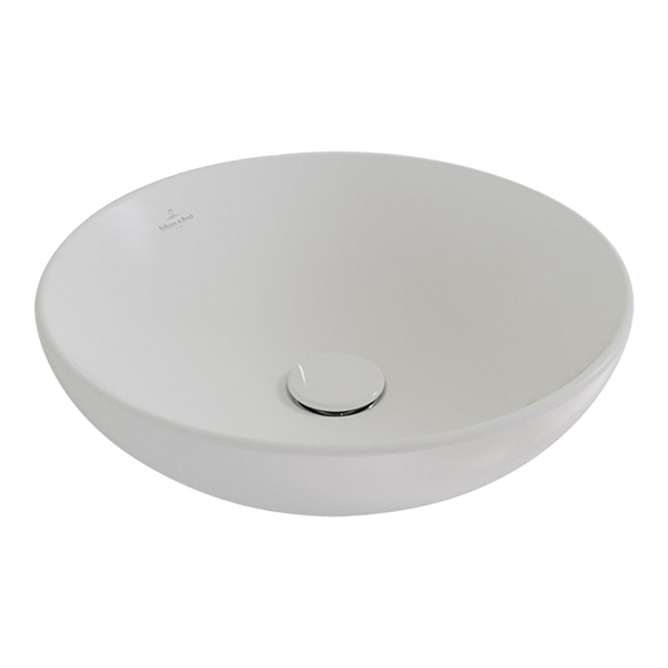 Villeroy & Boch Loop Slim 420mm Round Vessel Basin with Overflow Stone White