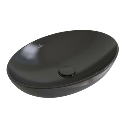 Villeroy & Boch Loop Slim 560mm Oval Vessel Basin with Overflow Pure Black