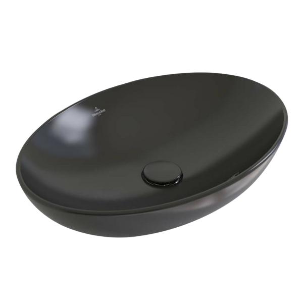 Villeroy & Boch Loop Slim 560mm Oval Vessel Basin with Overflow Pure Black
