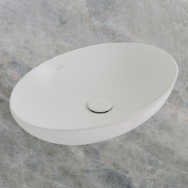 Villeroy & Boch Loop Slim 560mm Oval Vessel Basin Stone White