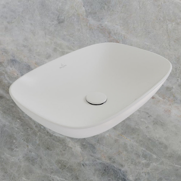 Villeroy & Boch Loop Slim 560mm Rectangular Vessel Basin Stone White