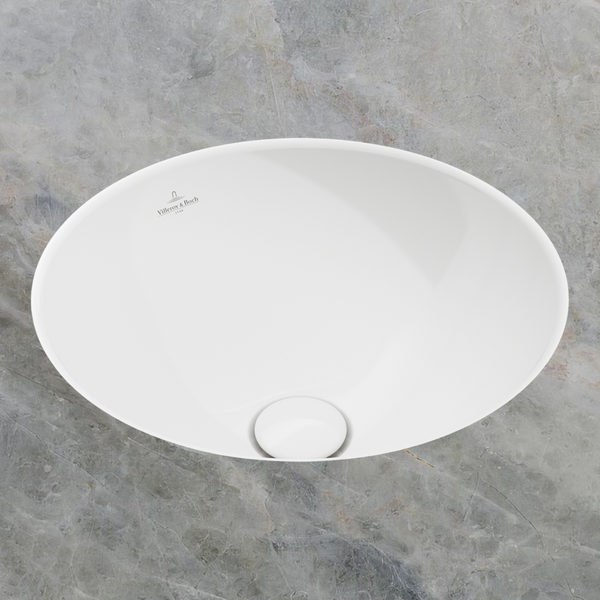 Villeroy & Boch Loop Slim 380mm Round Under Counter Basin with Overflow Alpine White