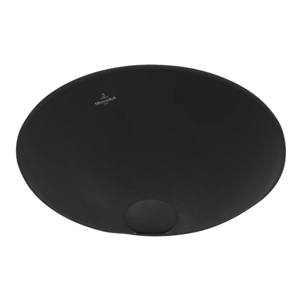 Villeroy & Boch Loop Slim 380mm Round Under Counter Basin with Overflow Pure Black