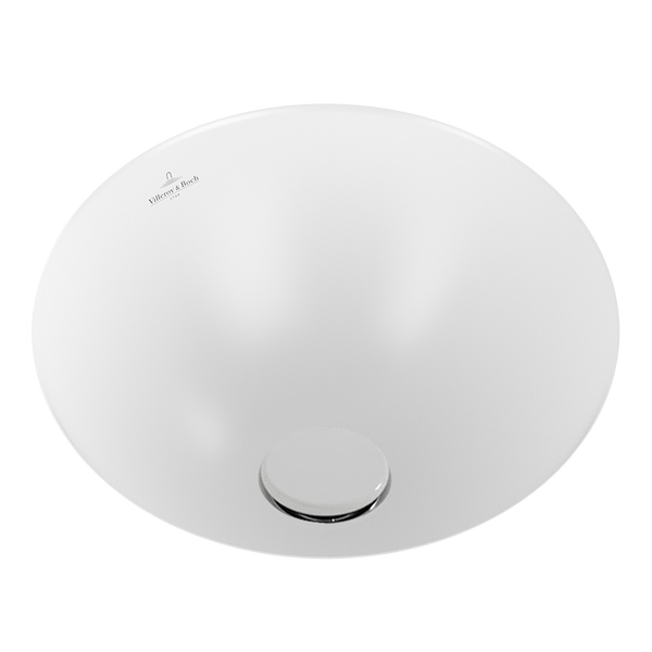 Villeroy & Boch Loop Slim 380mm Round Under Counter Basin with Overflow Stone White