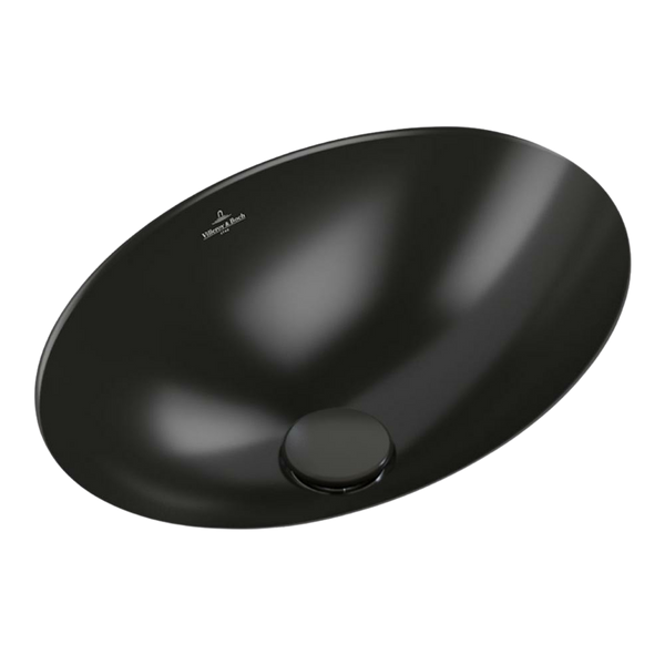 Villeroy & Boch Loop Slim 430mm Oval Under Counter Basin with Overflow Pure Black