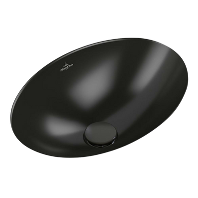 Villeroy & Boch Loop Slim 485mm Oval Under Counter Basin with Overflow Pure Black