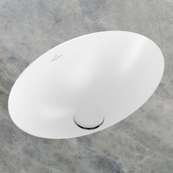 Villeroy & Boch Loop Slim 485mm Oval Under Counter Basin with Overflow Stone White