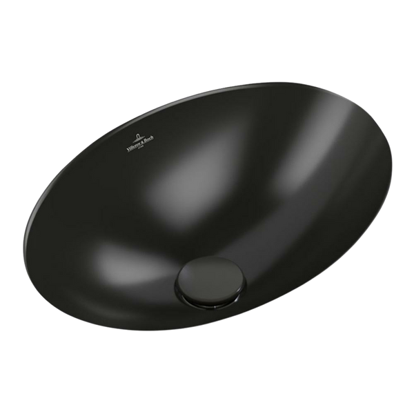 Villeroy & Boch Loop Slim 560mm Oval Under Counter Basin with Overflow Pure Black