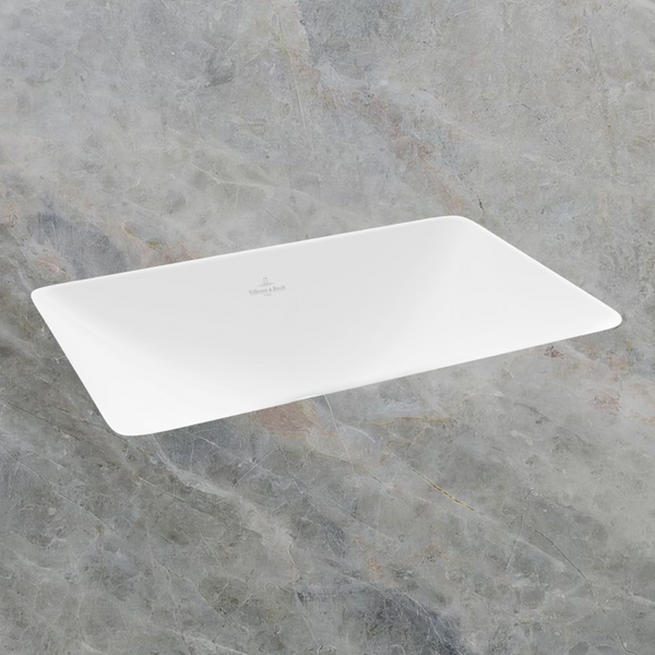 Villeroy & Boch Loop Slim 450mm Rectangular Under Counter Basin with Overflow Stone White