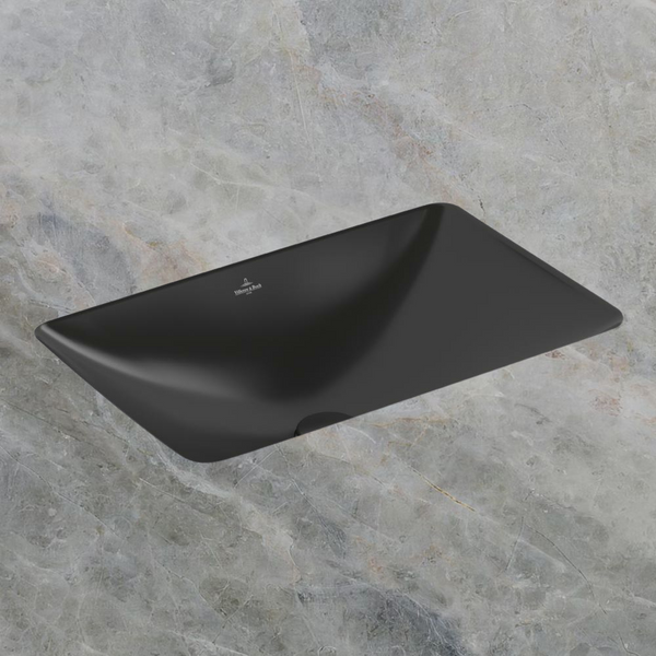 Villeroy & Boch Loop Slim 540mm Rectangular Under Counter Basin with Overflow Pure Black