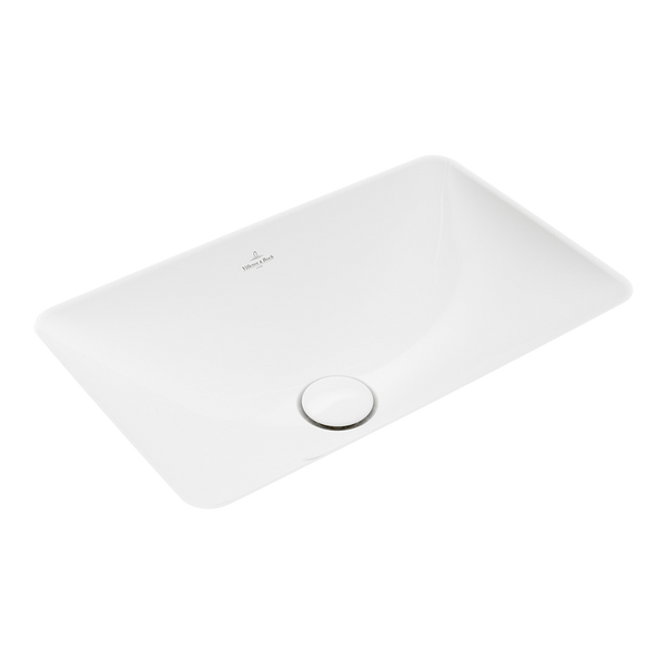 Villeroy & Boch Loop Slim 615mm Rectangular Under Counter Basin with Overflow Alpine White