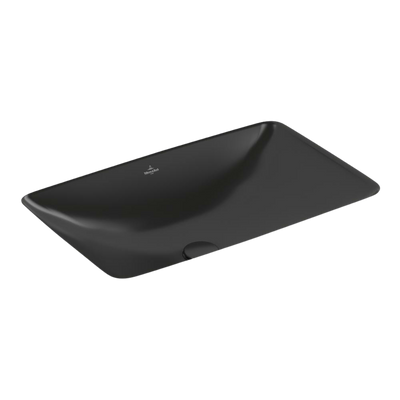 Villeroy & Boch Loop Slim 615mm Rectangular Under Counter Basin with Overflow Pure Black