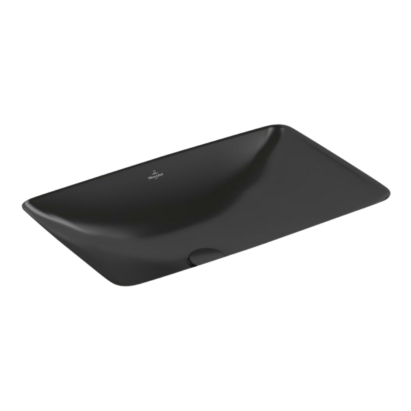 Villeroy & Boch Loop Slim 615mm Rectangular Under Counter Basin with Overflow Pure Black