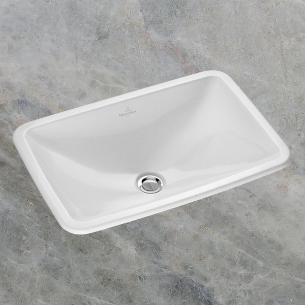 Villeroy & Boch Loop Slim 675mm Rectangular Drop In Basin with Overflow Alpine White