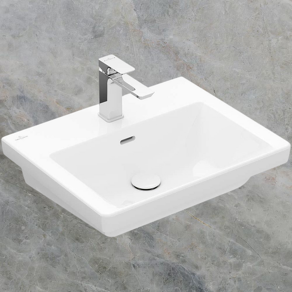 Villeroy & Boch Subway 3.0 550mm Wall Hung Basin with Overflow 1 Tap Hole Stone White