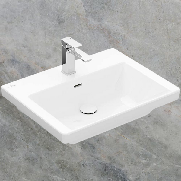 Villeroy & Boch Subway 3.0 600mm Wall Hung Basin with Overflow 1 Tap Hole Alpine White