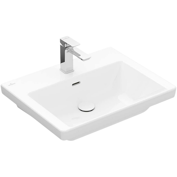 Villeroy & Boch Subway 3.0 600mm Wall Hung Basin with Overflow 1 Tap Hole Alpine White