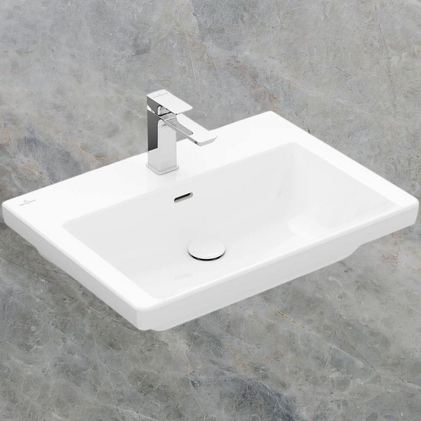 Villeroy & Boch Subway 3.0 650mm Wall Hung Basin with Overflow 1 Tap Hole Alpine White