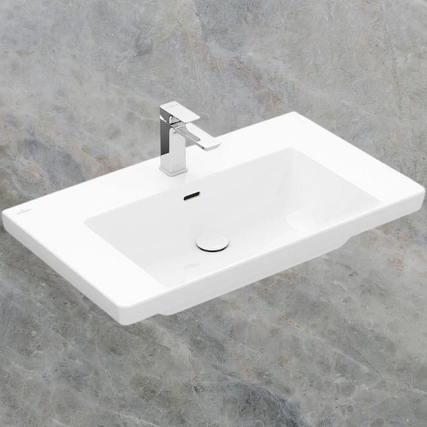 Villeroy & Boch Subway 3.0 800mm Wall Hung Basin with Overflow 1 Tap Hole Alpine White