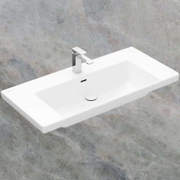 Villeroy & Boch Subway 3.0 1000mm Wall Hung Basin with Overflow 1 Tap Hole Stone White