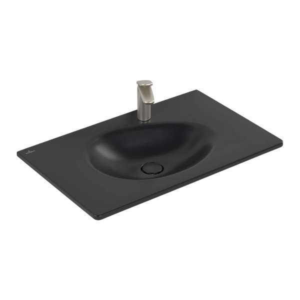 Villeroy & Boch Antao 800mm Wall Hung Basin 1 Tap Hole Pure Black