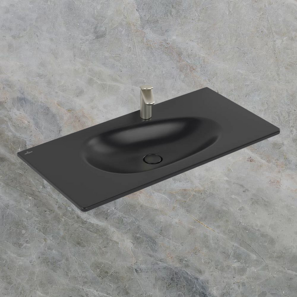 Villeroy & Boch Antao 1000mm Wall Hung Basin 1 Tap Hole Pure Black