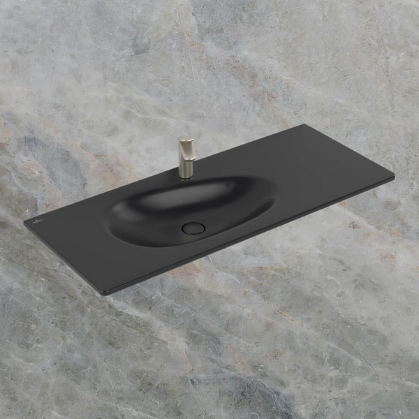 Villeroy & Boch Antao 1200mm Wall Hung Basin 1 Tap Hole Pure Black