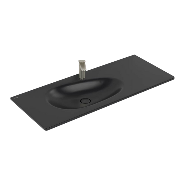Villeroy & Boch Antao 1200mm Wall Hung Basin 1 Tap Hole Pure Black