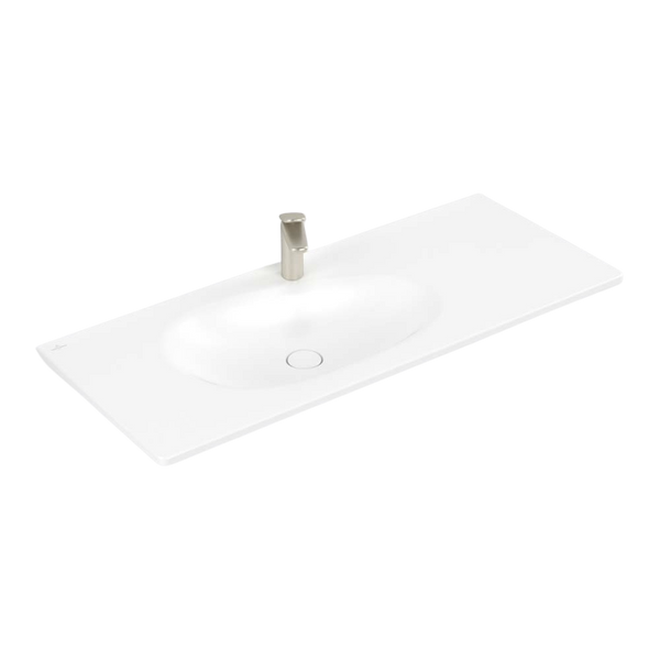 Villeroy & Boch Antao 1200mm Wall Hung Basin 1 Tap Hole Stone White