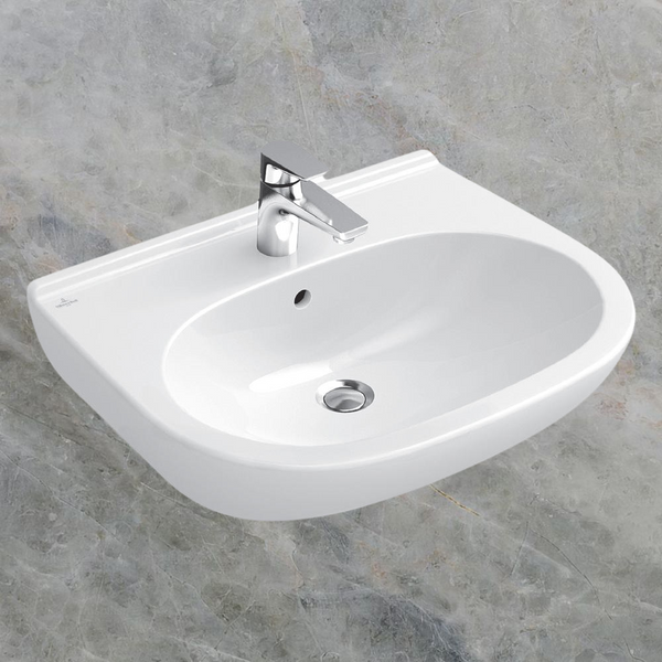 Villeroy & Boch O.Novo 550mm Wall Hung Basin with Overflow 1 Tap Hole Alpine White