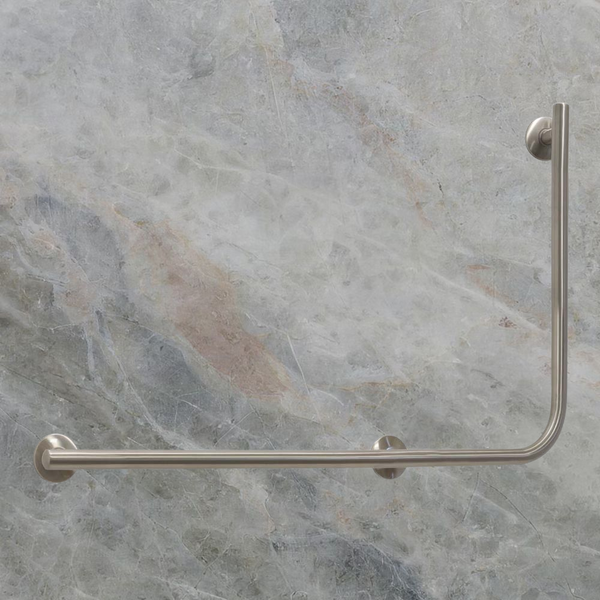 Argent Advantage Designer 600x960mm Left Hand 90 Degree Rail Brushed Nickel